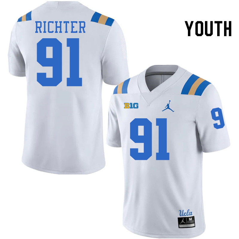 Youth #91 Brody Richter UCLA Bruins College Football Jerseys Stitched-White